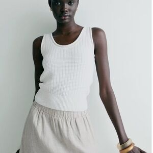 100% Organic Cotton Waffle Cropped Sweater Tank